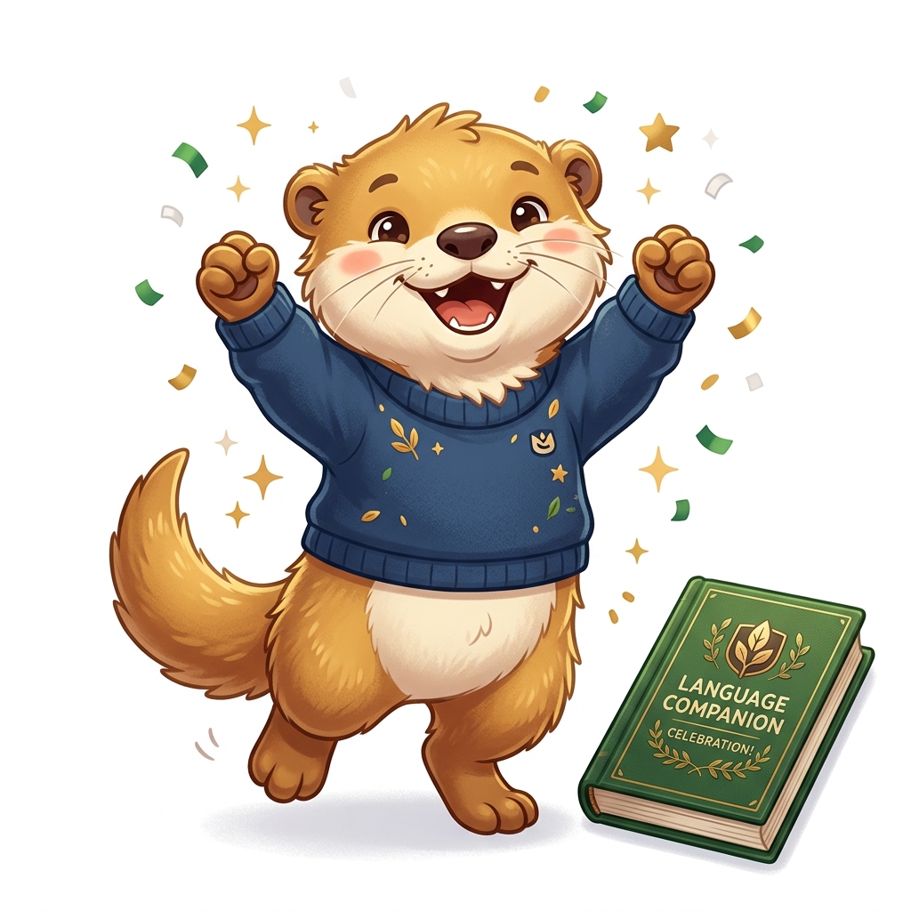 Lisperio Otter Celebrating Joyfully
